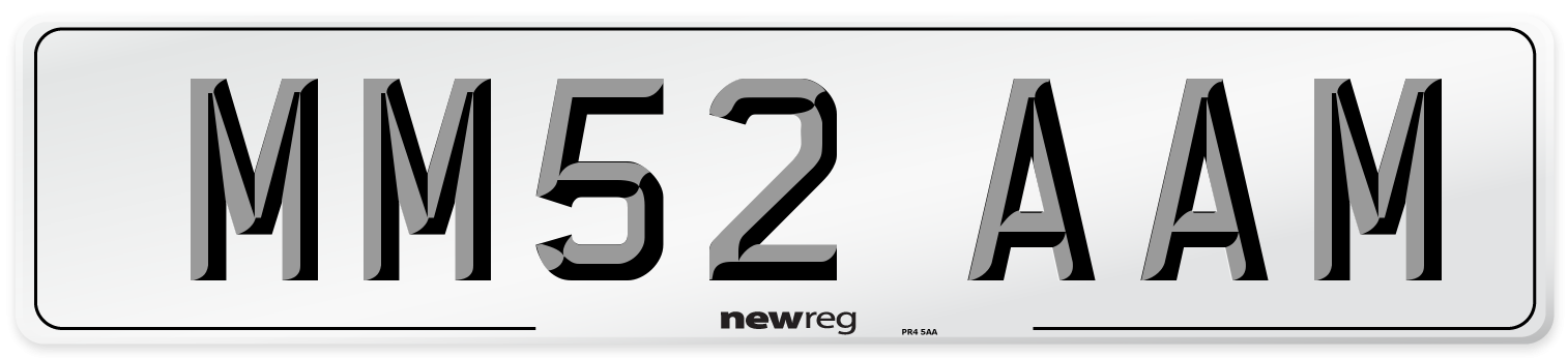 MM52 AAM Number Plate from New Reg